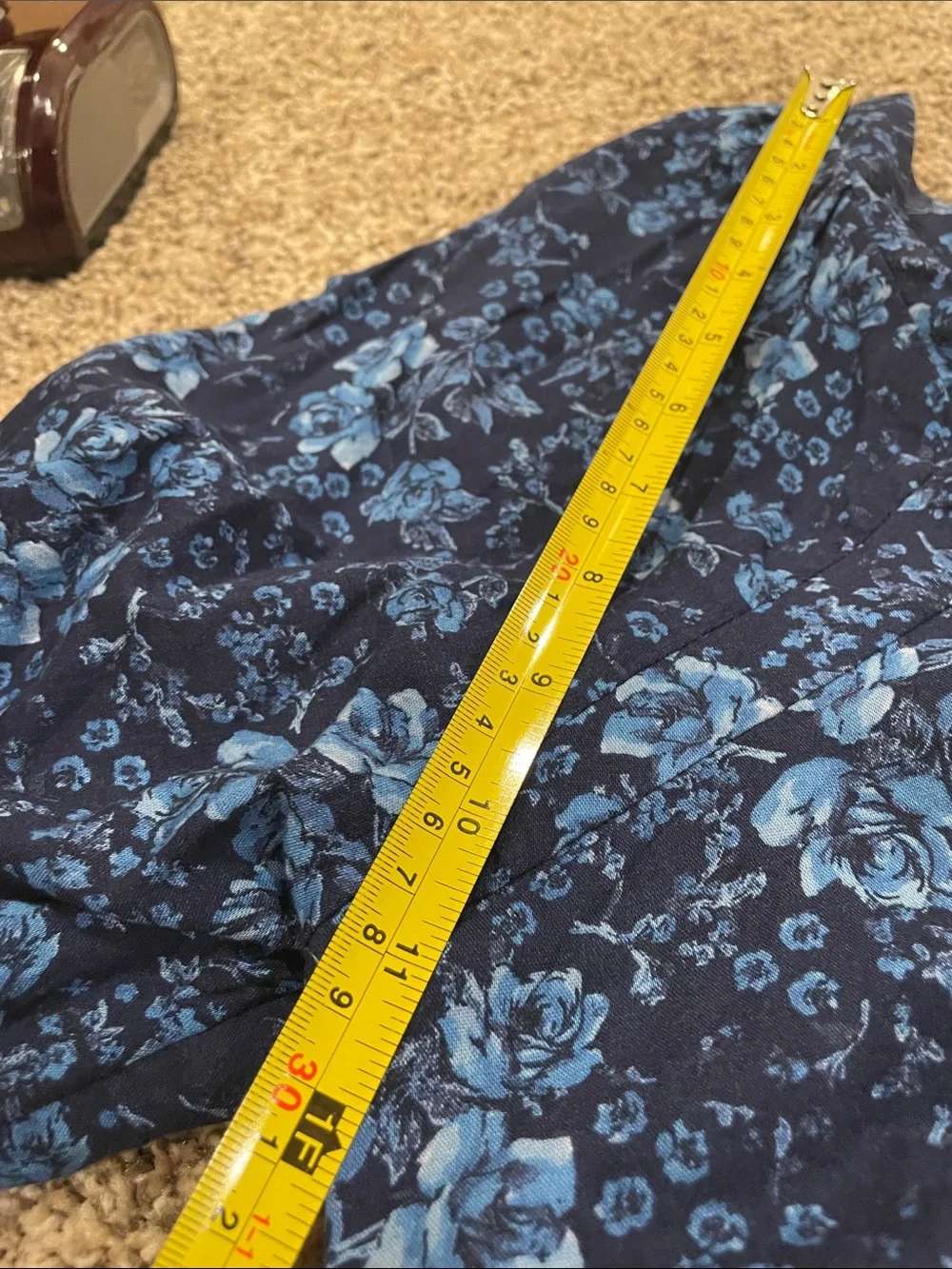 Old Navy Women’s XL Blue Floral Blouse 3/4 Sleeve